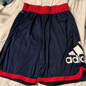 Adidas Dark Blue Shorts with Red Trim